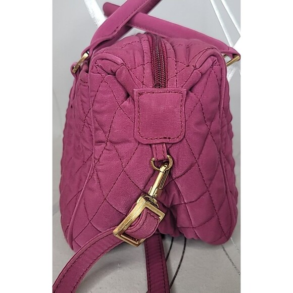 Vera Bradley Pink Quilted Duffel Shoulder Bag Purse Travel Tote Hawthorn Handbag - Picture 4 of 15